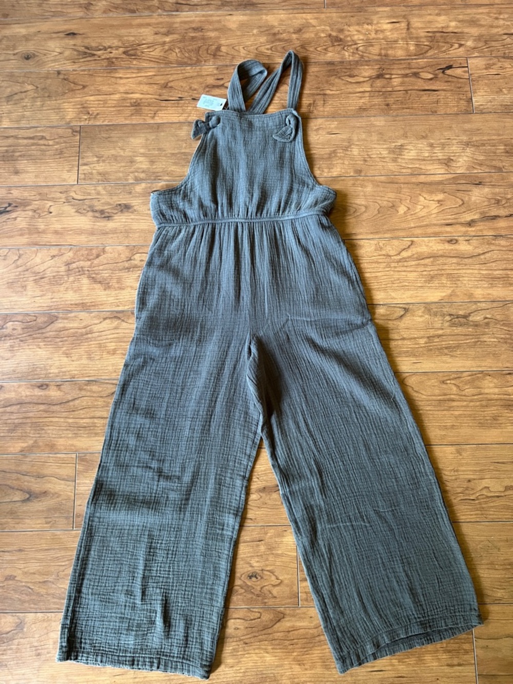 Francesca's Collections Olive Gauze Kids Wide-Leg Jumpsuit
